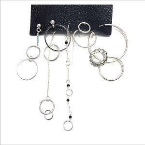 Free People Silver Streaming Asymmetrical Earrings